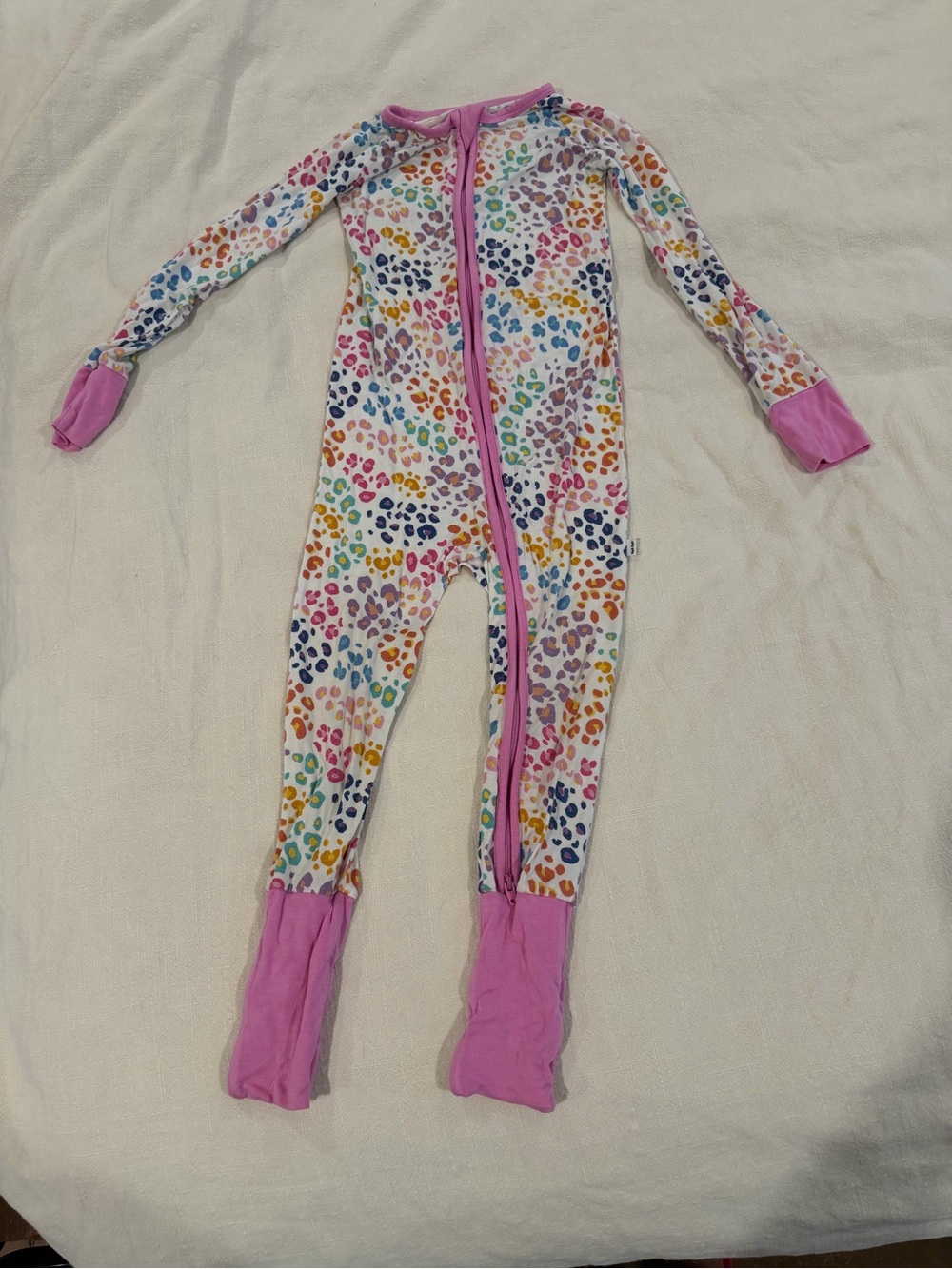 Little Sleepies Rainbow Leopard Print Footed One-Piece Pajamas